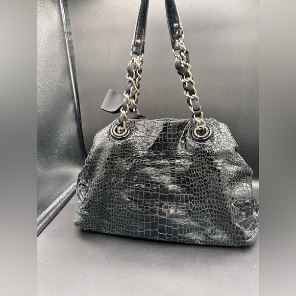 Katie Spade ♠️ SALE!! Black Croc Pattern Bag size large slouchy and soft!! - Picture 2 of 15